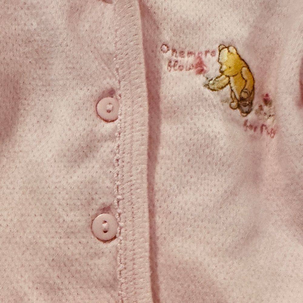 Classic Pooh Bear One More Flower for Piglet Baby Girl Pink Hoodie Jacket Cotton - Picture 4 of 11